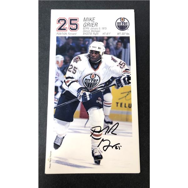 Mike Grier Autographed Card - Oilers