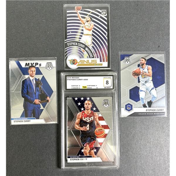 Stephen Curry LOT x4 w/ Graded Card - Warriors