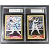 Image 1 : Rickey Henderson & Don Mattingly 1987 OPC GRADED Lot - Yankees