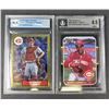 Image 1 : Johnny Bench & Barry Larkin GRADED Lot - Reds