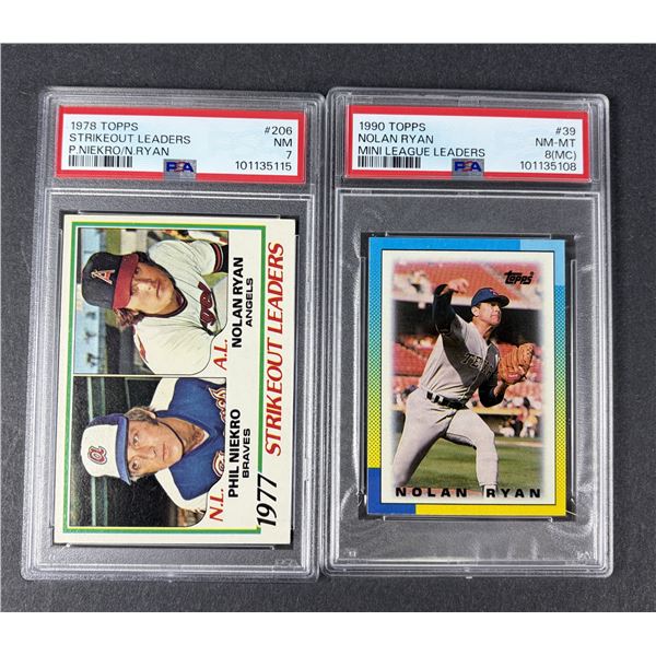 Nolan Ryan PSA Graded Lot x2 - Rangers