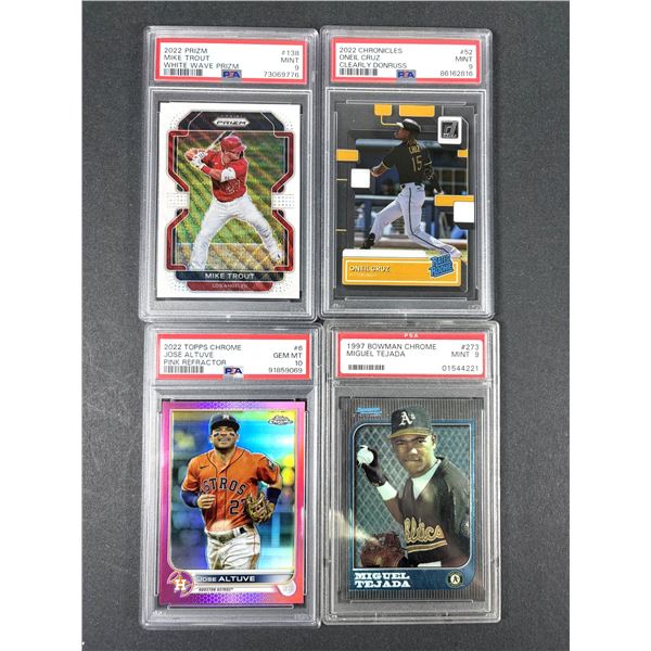PSA Baseball Graded LOT x4 - Trout, Tejada, Altuve
