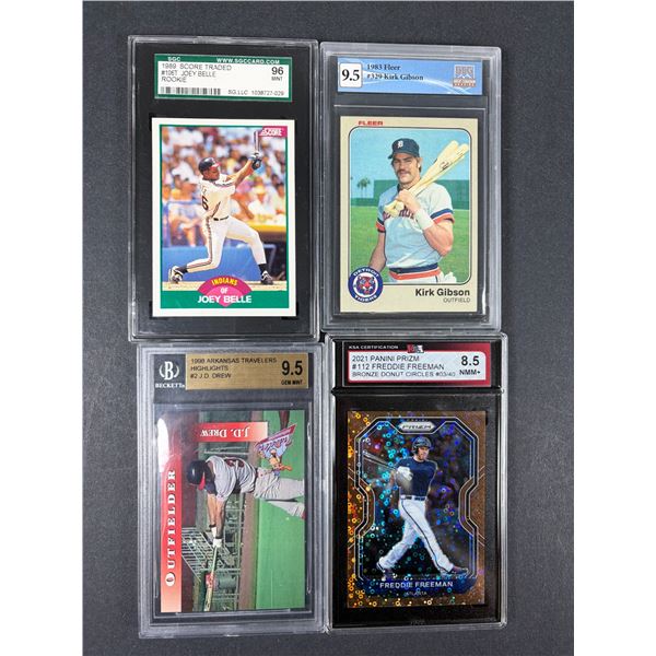 Baseball Graded LOT x4 - Freeman, Gibson