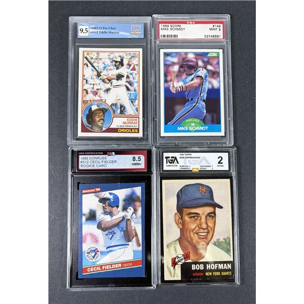Baseball Graded LOT x4 - Murray, Schmidt