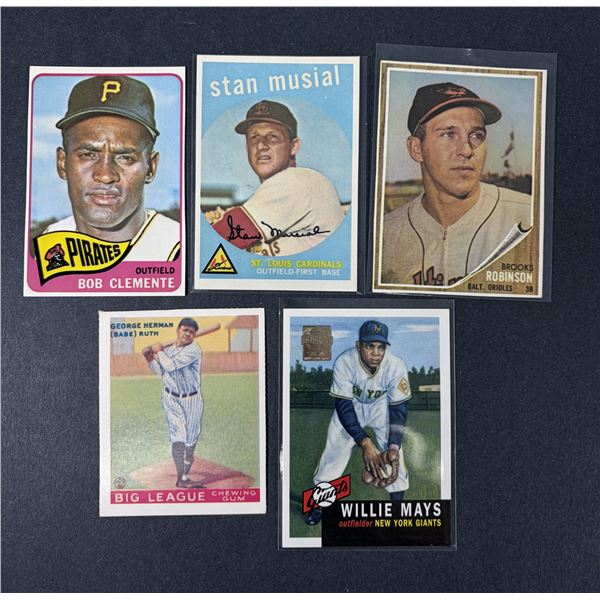 Dover Baseball Reprint LOT x5 - Willie Mays, Ruth, Musial