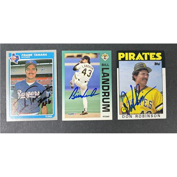Baseball Hand Signed Lot x3 - Pirates Rangers