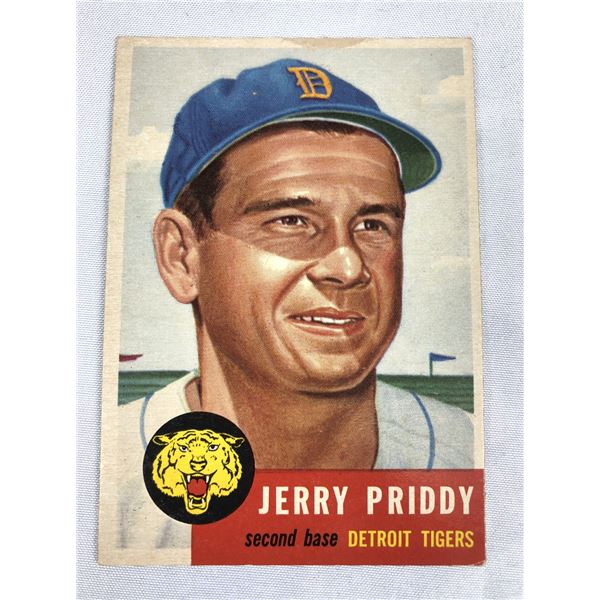 1953 Topps Baseball - Jerry Priddy - Tigers