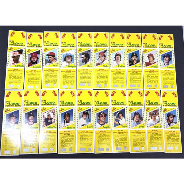 1982 Squirt Baseball Un-Cut Panels x22