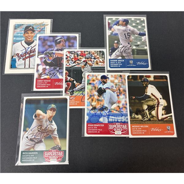 Baseball 5x7 Autographs Lot x7 - Justice, Mookie, Shawn Green