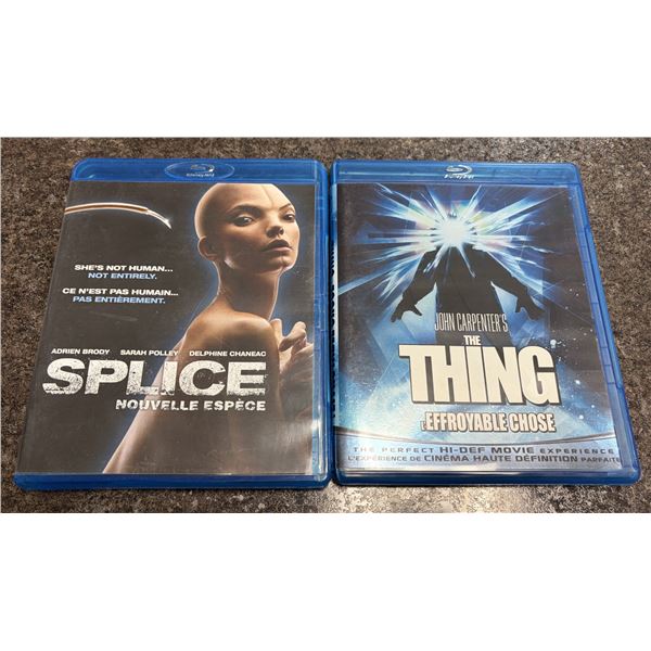 BLU-Ray DVD Movie Lot - The Thing & Splice - Sci-Fi