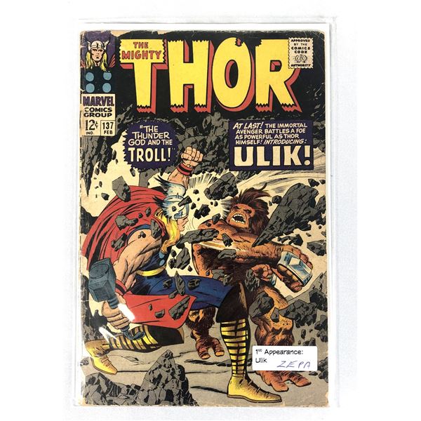 The Mighty Thor 137 - Feb 1967 1st Ulik Comic