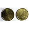 Image 2 : x2 Canadian COLOR Loonies - Oscar Peterson 2022
