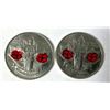Image 1 : Canadian COLOR Quarters x2 - 2010 Poppies
