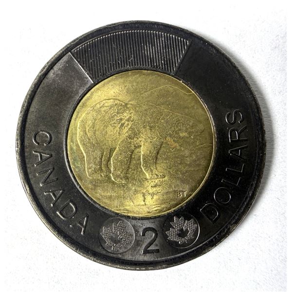 Canadian COLOR Twoonie - Black Polar Bear 2 Leaf