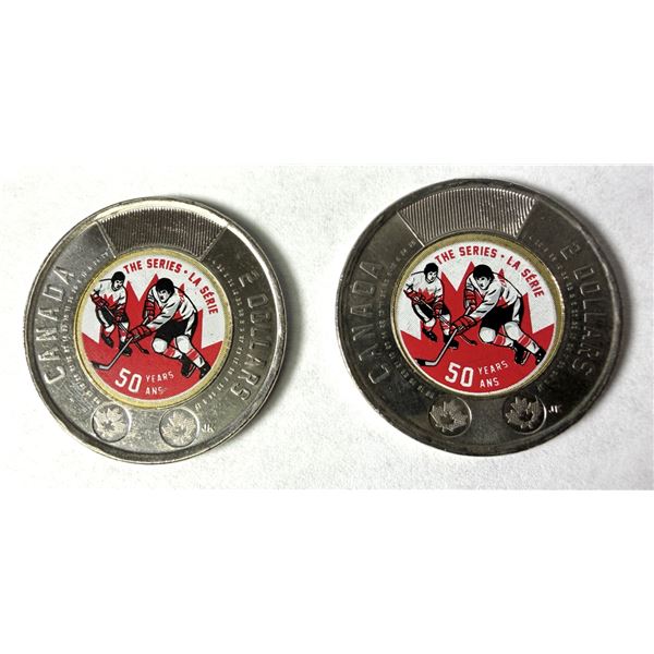 Canadian COLOR Twoonies x2 - 2022 Hockey Series