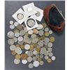 Image 1 : World Coins LOT x105 - 1950s to 1990s w/ Purse