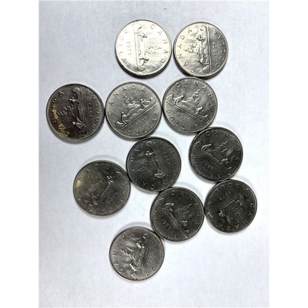 1975 Canadian 1 Dollar Voyageur COIN Lot x11