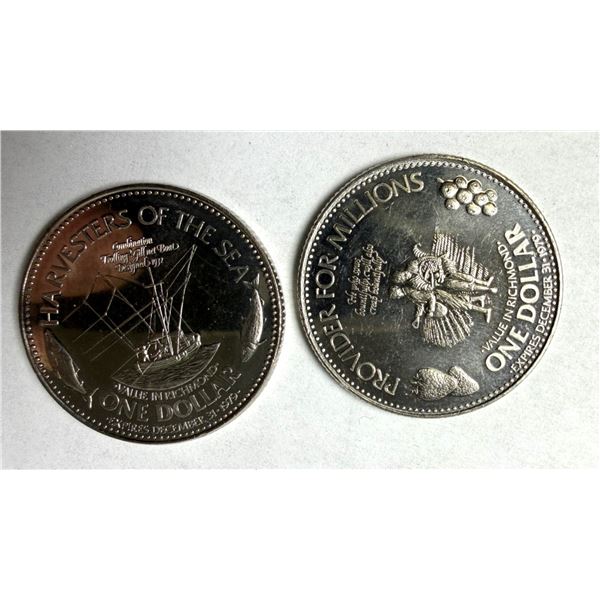 1979 Richmond Trade Dollar Coins x2
