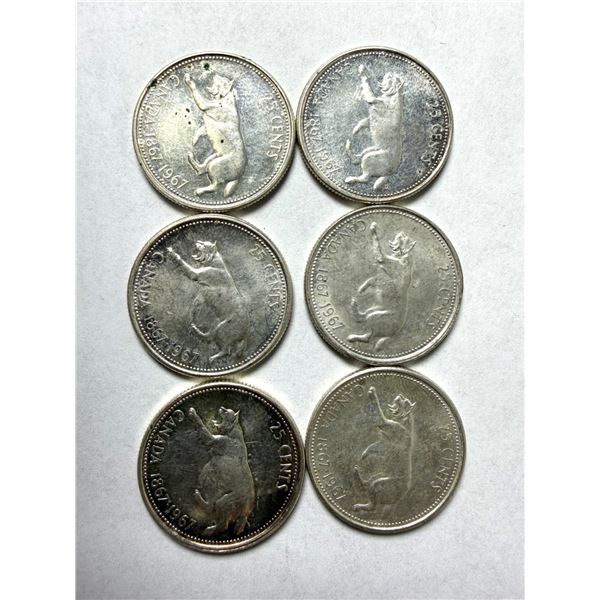 Canadian 1967 Quarter SIVLER Lot x6
