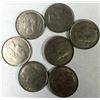 Image 2 : 1950-51 Belgian 1 Franc Coins x7