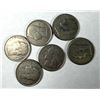 Image 2 : 1949-50 Belgian 1 Franc Coins x6