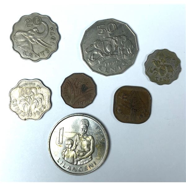 Swaziland COIN Lot x7 - 1974 to 1979