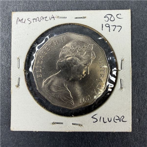Australian 50 Cent Coin - 1977 Silver Jubilee