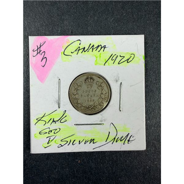 1920 Silver Canadian Dime - George V