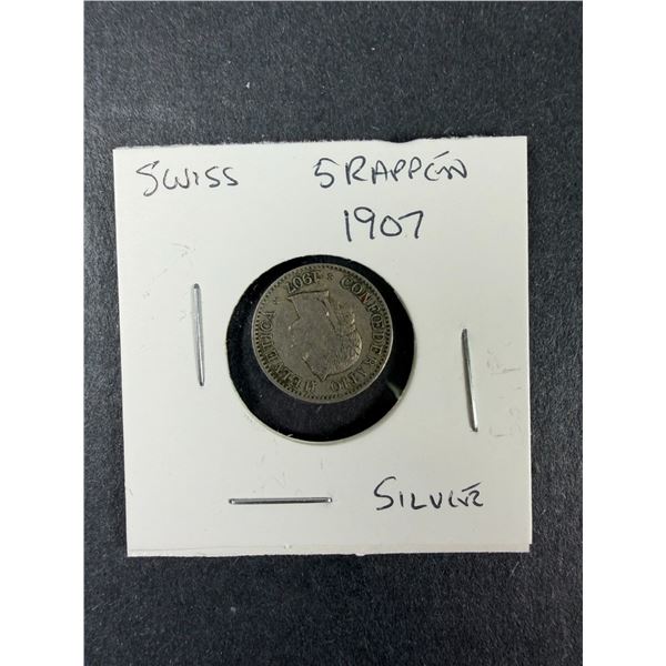 1907 Swiss 5 Rappen Coin