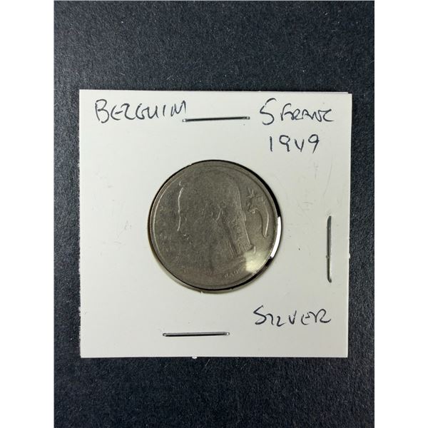 1949 Belgian 5 Franc Coin