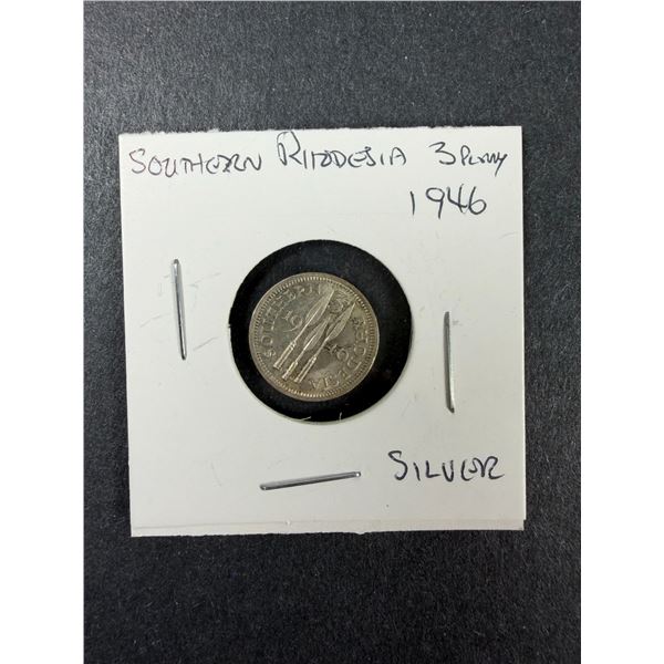 1946 South Rhodesia 3 Penny Coin