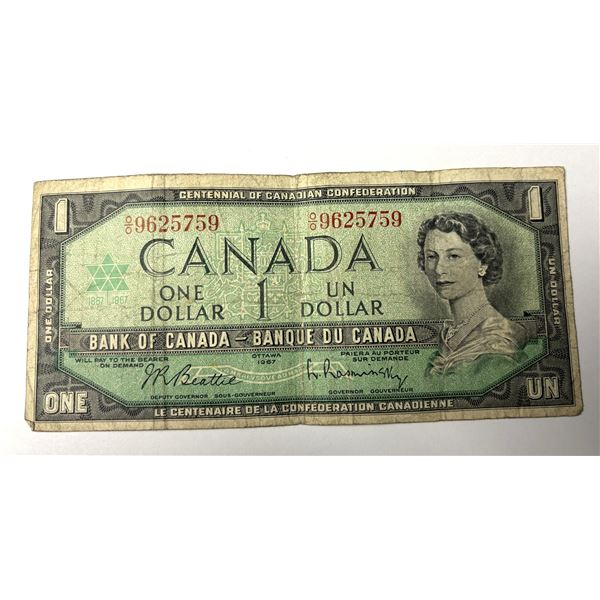 1967 Canadian 1 Dollar Bill