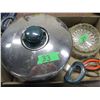 Image 1 : BOX C/W 2 GLASS ASHTRAYS, POT & LID, PET NAIL CLIPPERS, ETC