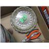 Image 4 : BOX C/W 2 GLASS ASHTRAYS, POT & LID, PET NAIL CLIPPERS, ETC