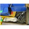 Image 1 : BOX C/W STORAGE BINS, ROPE, MISC