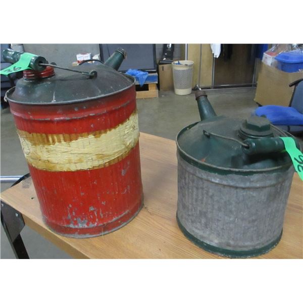 2 METAL FUEL CANS