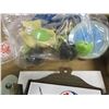 Image 3 : BOX C/W TRIVETS, TOYS, LABELS, ETC