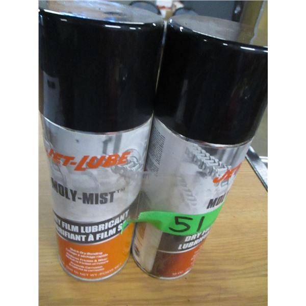 MOLY MIST DRY FILM LUBRICANT - 2 FULL CANS