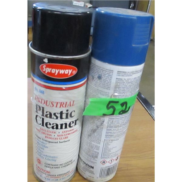 BLUE ENAMEL PAINT (PARTIAL CAN) & PLASTIC CLEANER (FULL CAN)