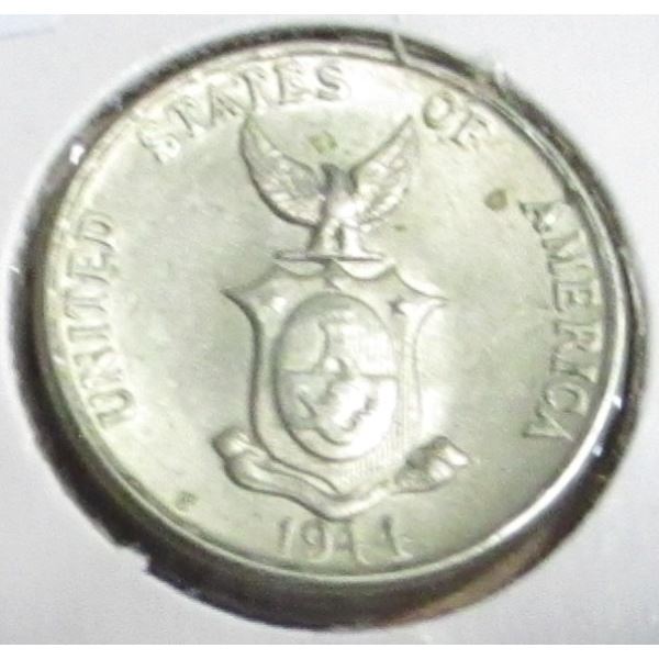 1944 PHILIPINES 5 SILVER CENTAVOS