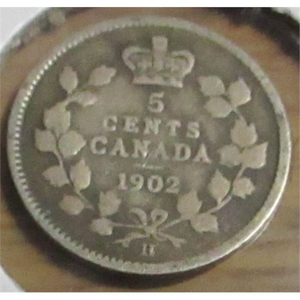 1902H CANADA KING EDWARD VII SILVER FIVE CENT