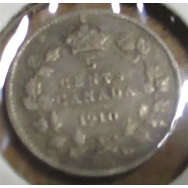 1910 CANADA KING EDWARD VII SILVER FIVE CENT