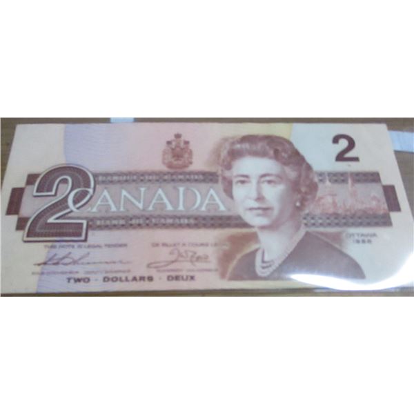 1986 UNCIRCULATED BIRD SERIES LAST OF CANADA $2 BILLS