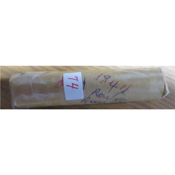 1944 KING GEORGE VI ROLL OF 50 LAST OF CANADA PENNIES