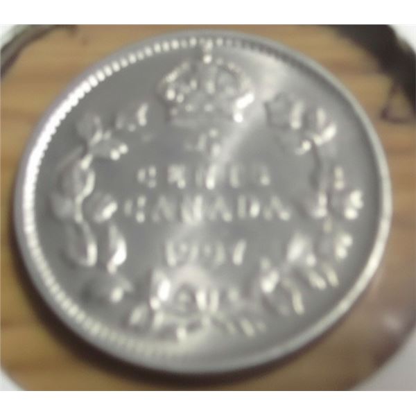 1907 CANADA KING EDWARD VII SILVER FIVE CENT