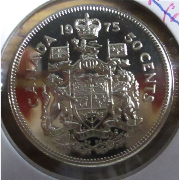 1975 PROOF CAMEO CANADA HALF DOLLAR