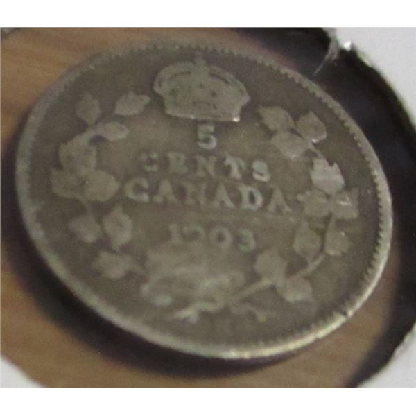 1903H CANADA KING EDWARD VII SILVER FIVE CENT