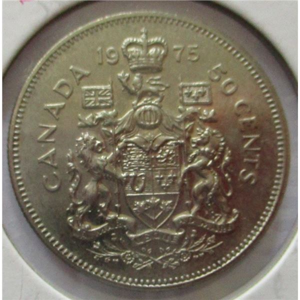 1975 UNCIRCULATED CANADA HALF DOLLAR