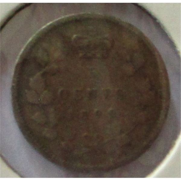 1899 CANADA VICTORIAN SILVER FIVE CENT