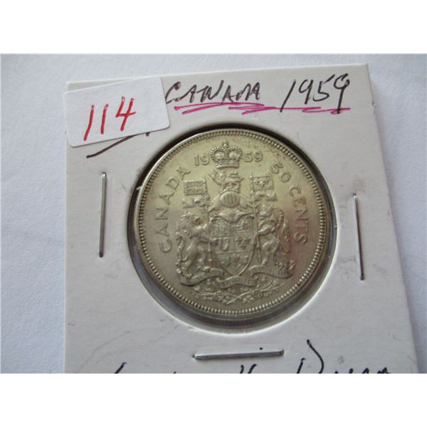 1959 CANADA SILVER HALF DOLLAR &